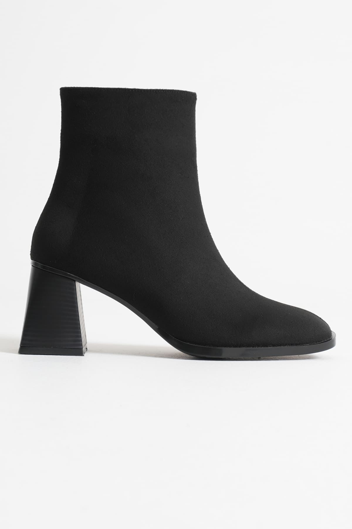 Kadın Siyah Süet Topuklu BotSHTR08MK24D
