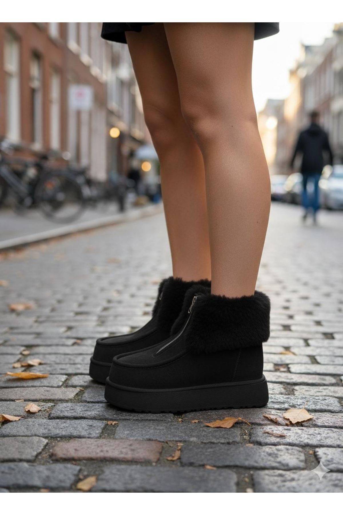 Zinya Siyah Süet Bot