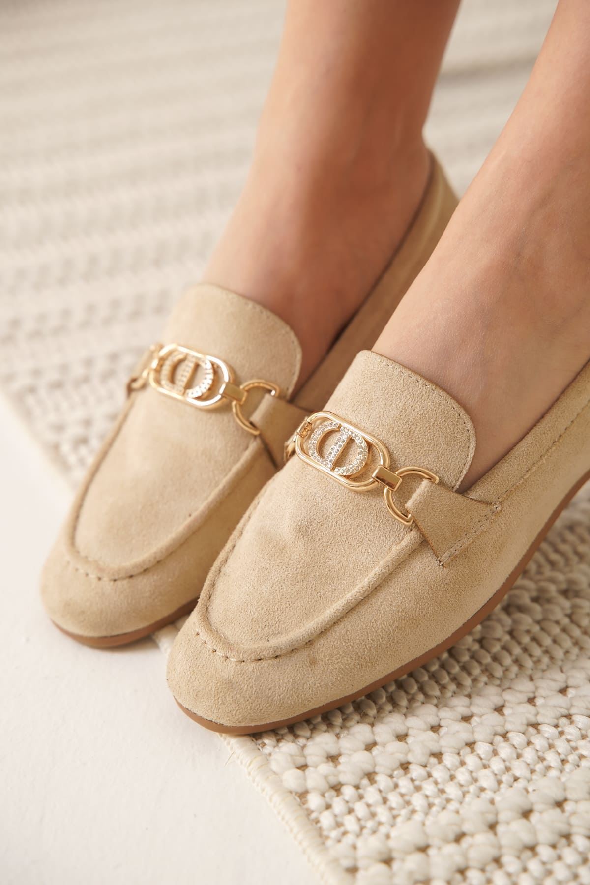 Kadın Süet Bej Günlük Ayakkabı SHTR27MS01B