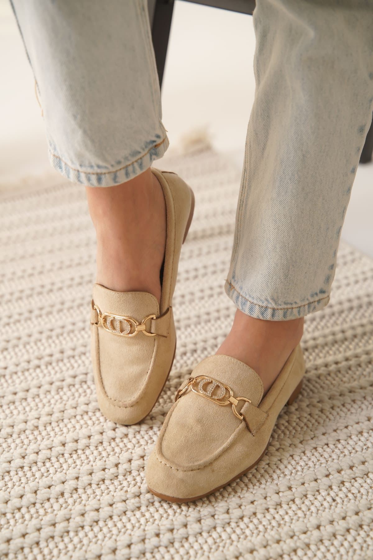 Kadın Süet Bej Günlük Ayakkabı SHTR27MS01B