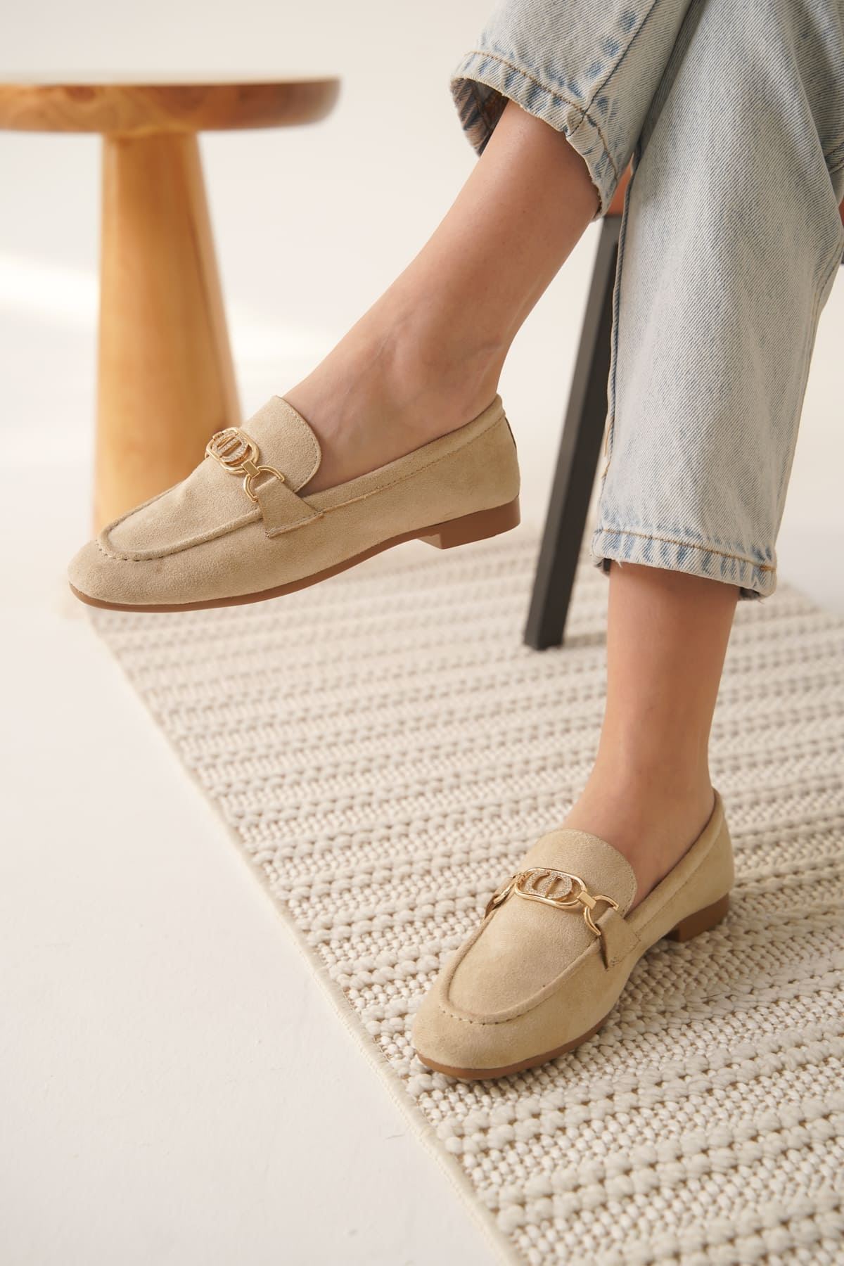 Kadın Süet Bej Günlük Ayakkabı SHTR27MS01B