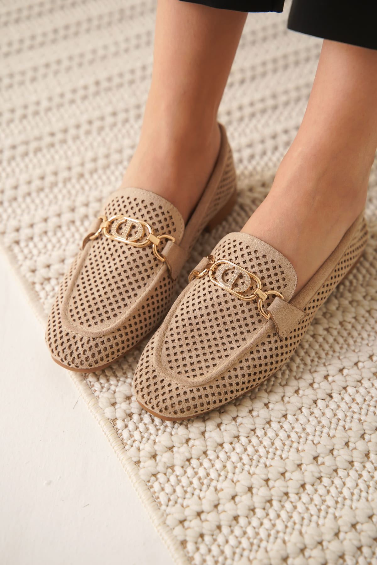 Kadın Süet Bej Günlük Ayakkabı SHTR27MS02B