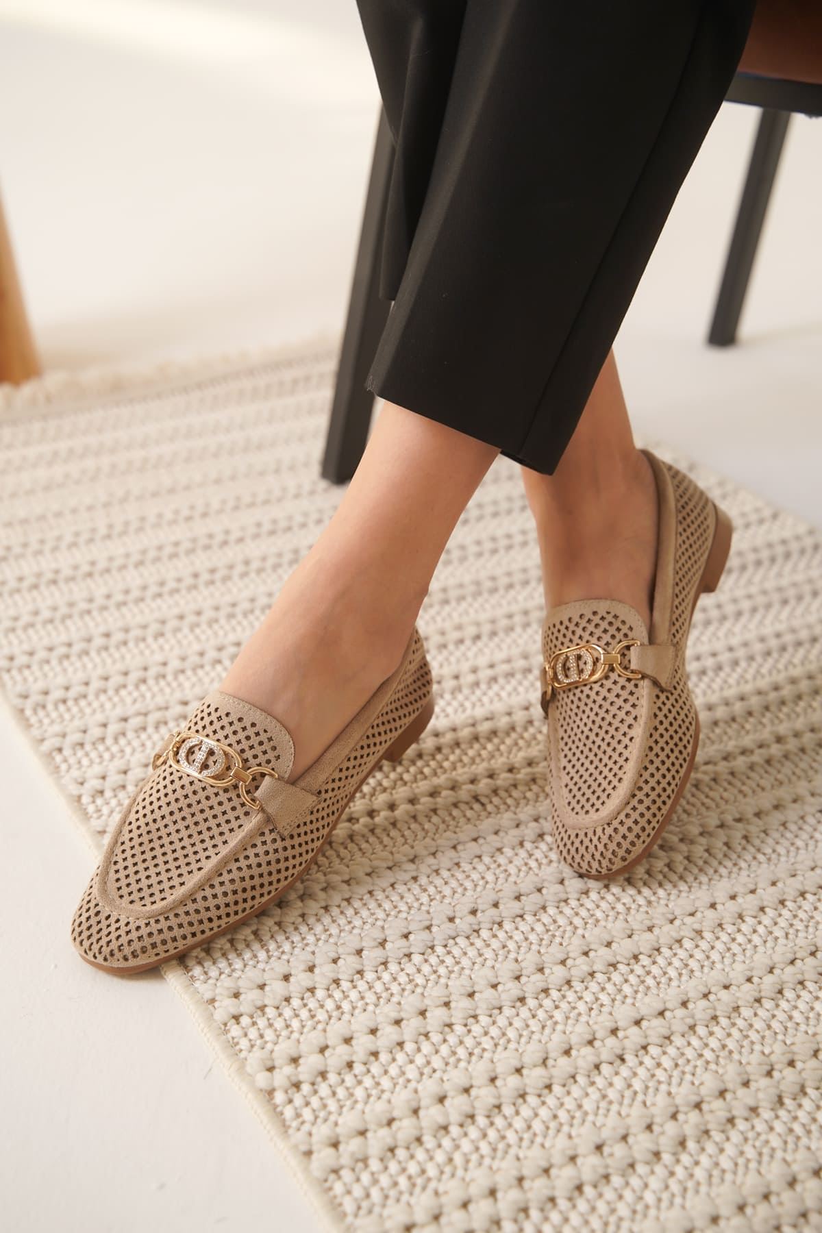 Kadın Süet Bej Günlük Ayakkabı SHTR27MS02B