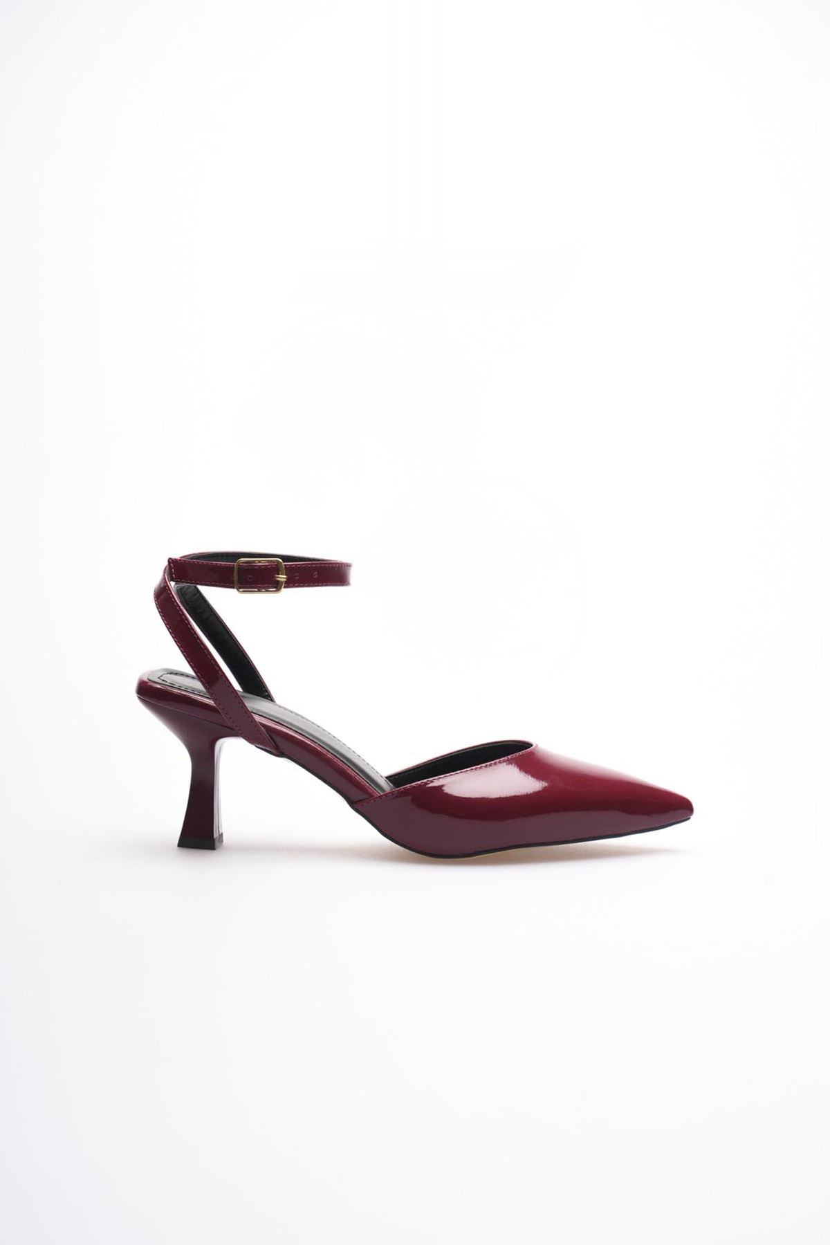 Kadın Bordo Rugan Topuklu Ayakkabı EATR03MS02D