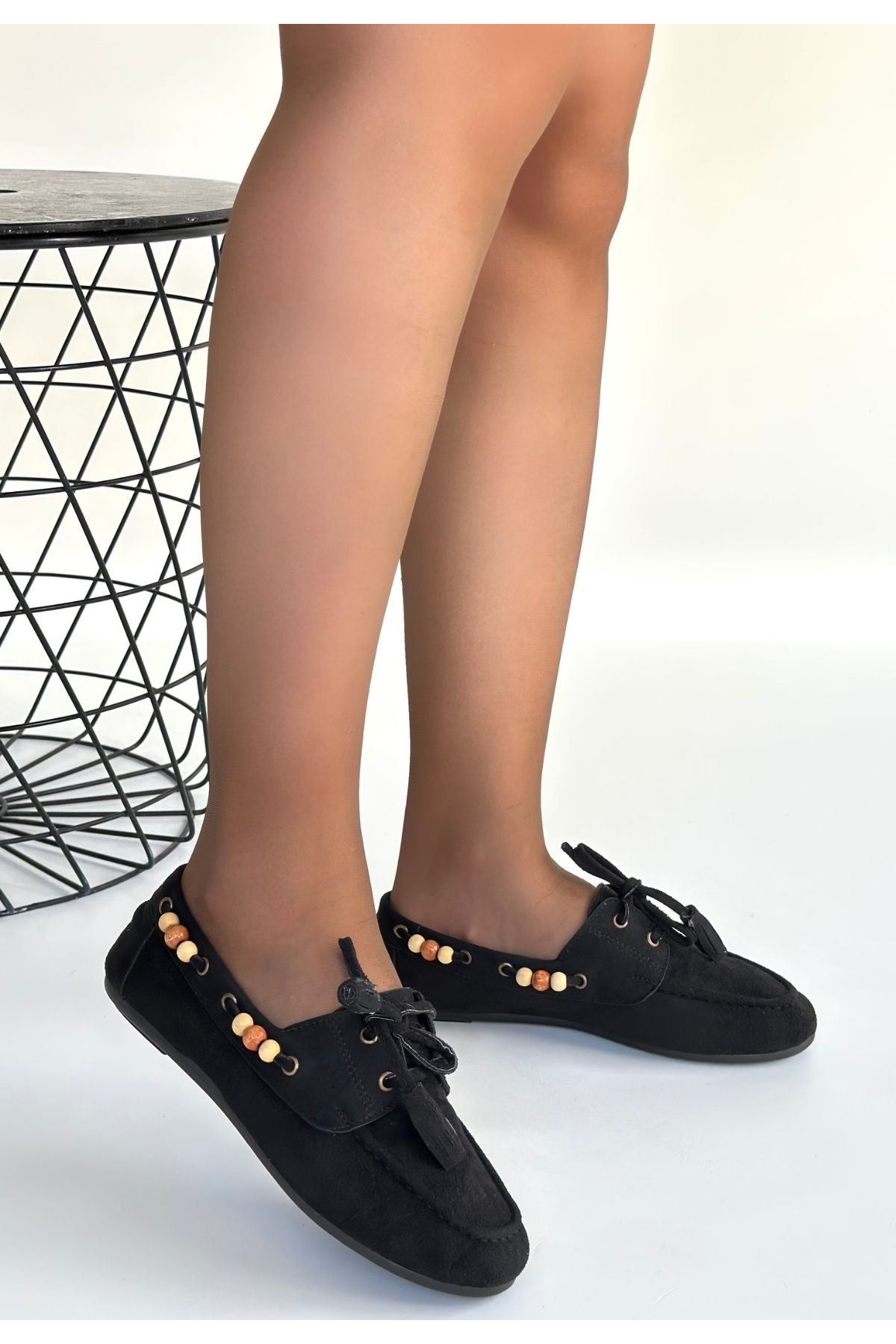 Elora Siyah Süet Babet