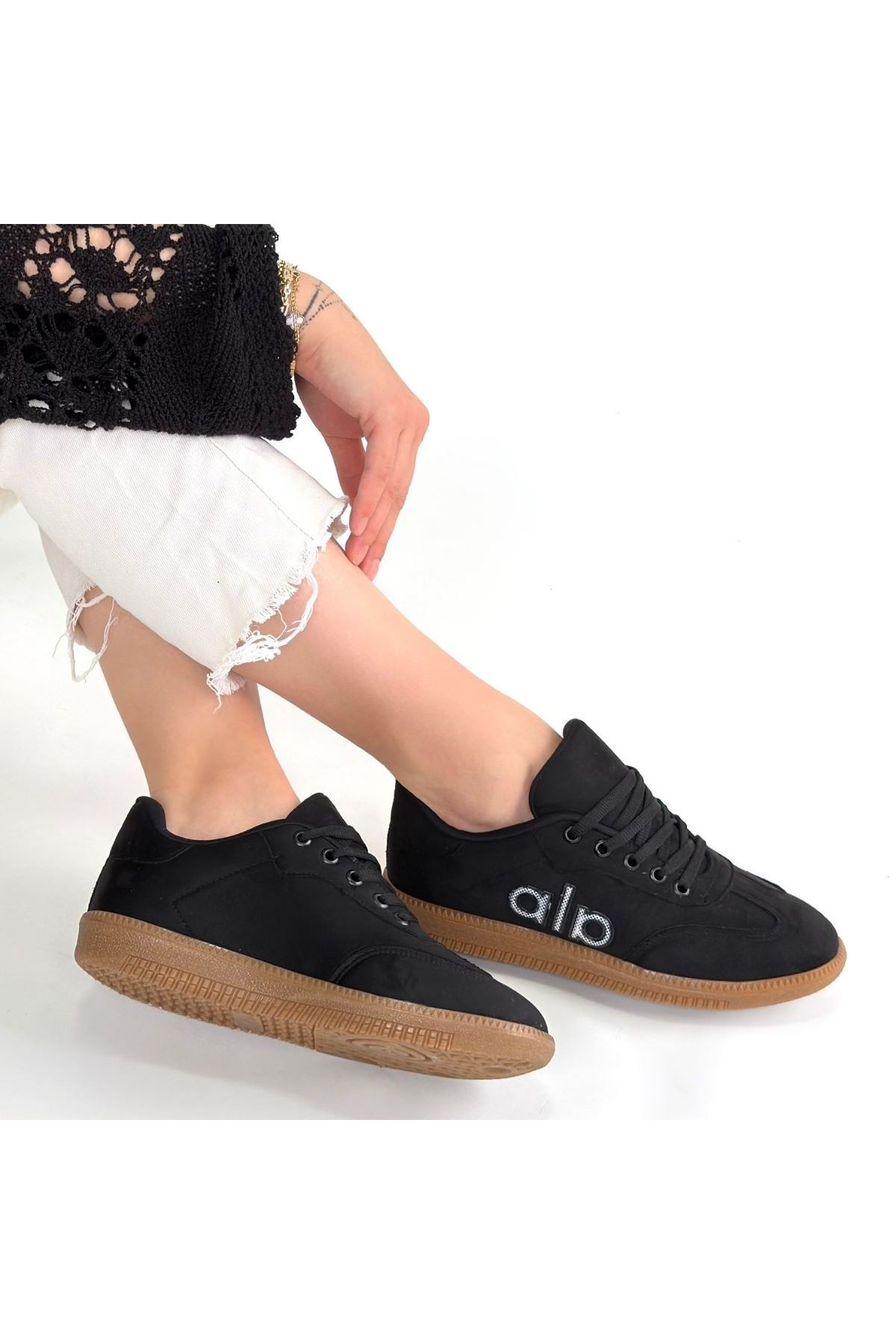 Lendo Siyah Süet Bağcıklı Spor Ayakkabı