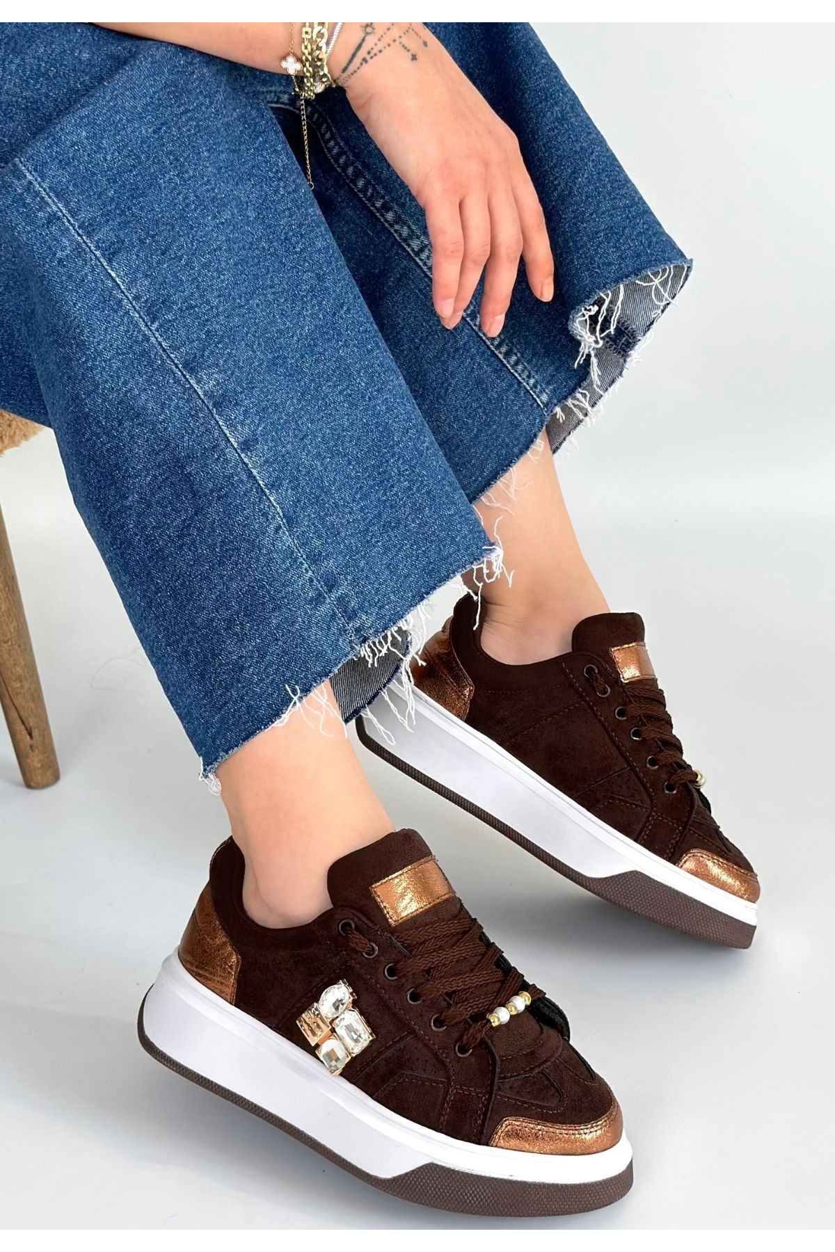 Ceans Kahverengi Süet Bağcıklı Spor Ayakkabı