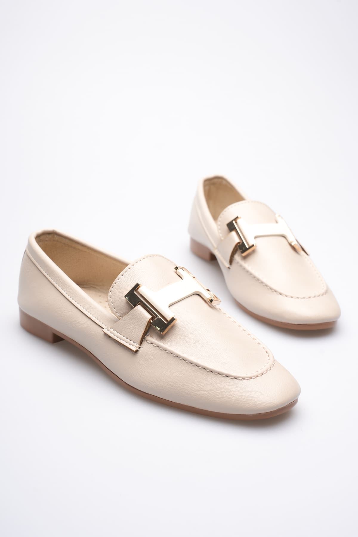 Kadın Bej Şık Tokalı Günlük Ayakkabı EATR27MS05B