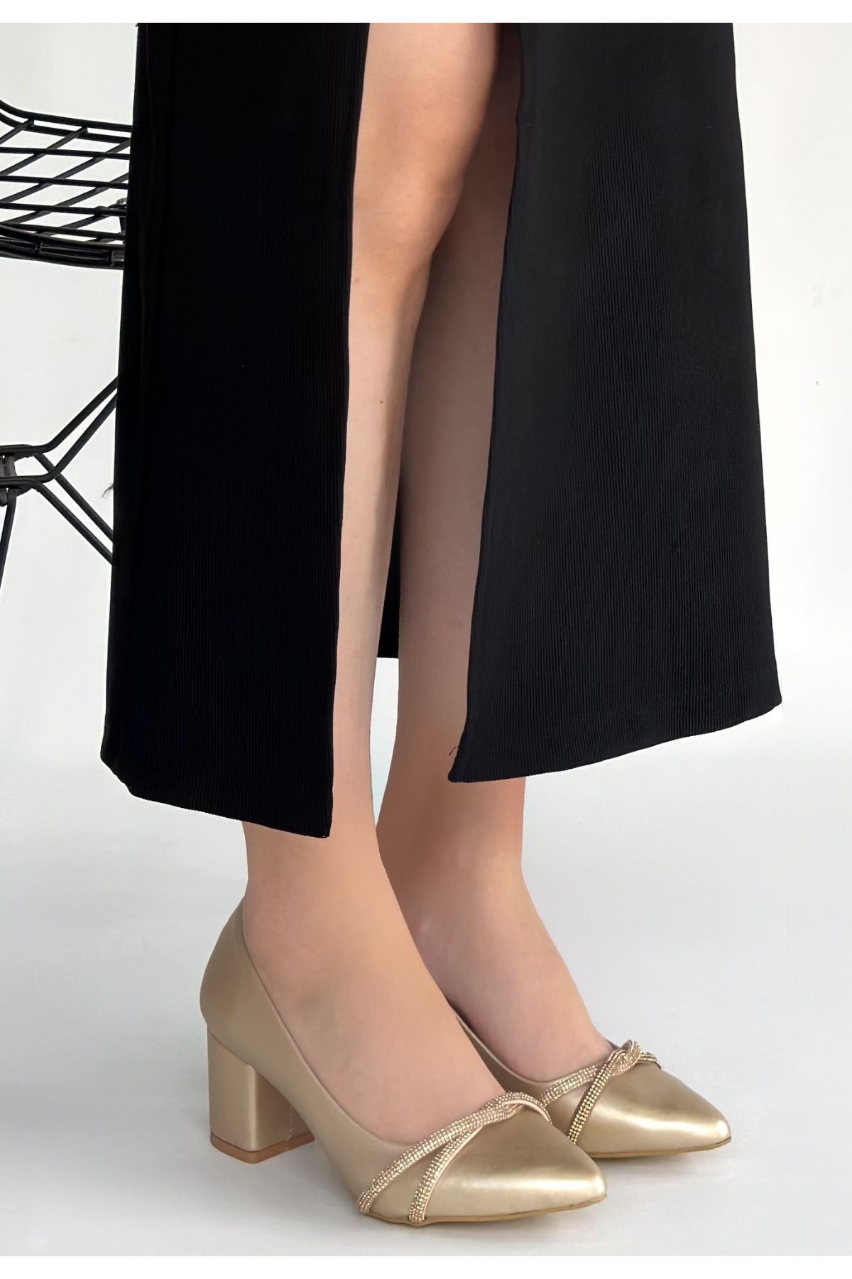 Rewin Gold Cilt Topuklu Ayakkabı