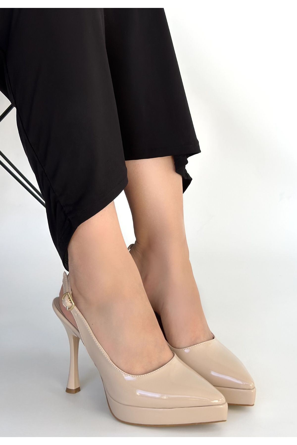 Arim Bej Rugan Platform Topuk Ayakkabı