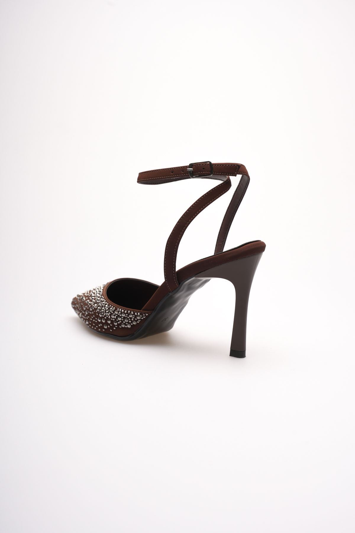 Kadın Acı Kahve Taşlı Topuklu Ayakkabı EATR08MS22C