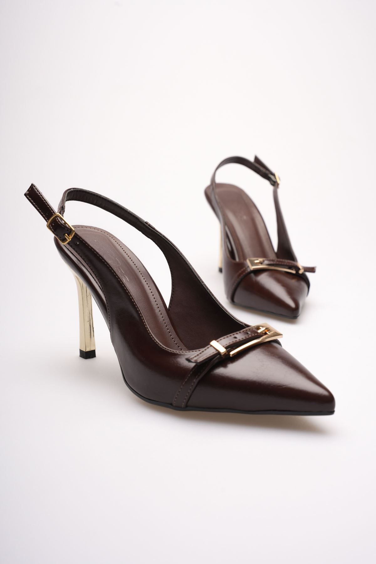 Kadın Acı Kahve Tokalı Topuklu Ayakkabı EATR08MS34C