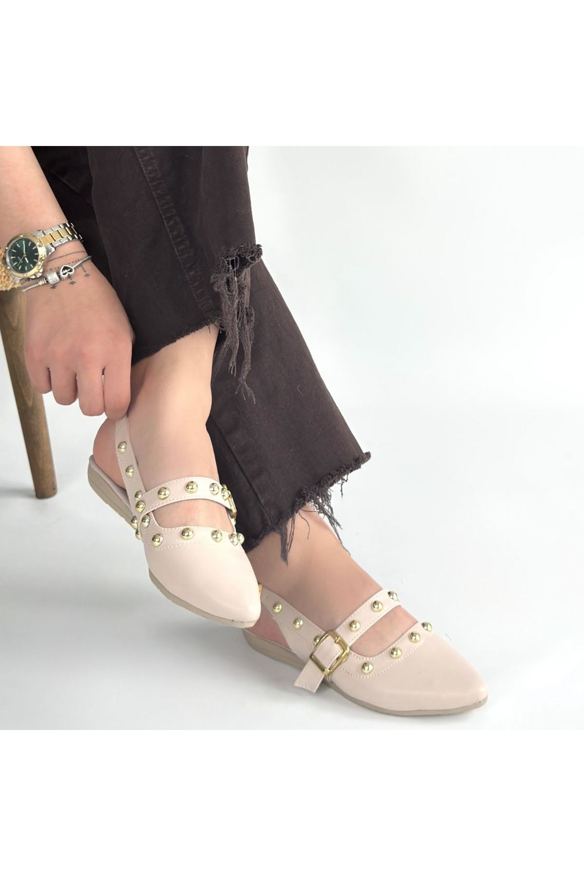 Jorwi Bej Cilt Babet Ayakkabı