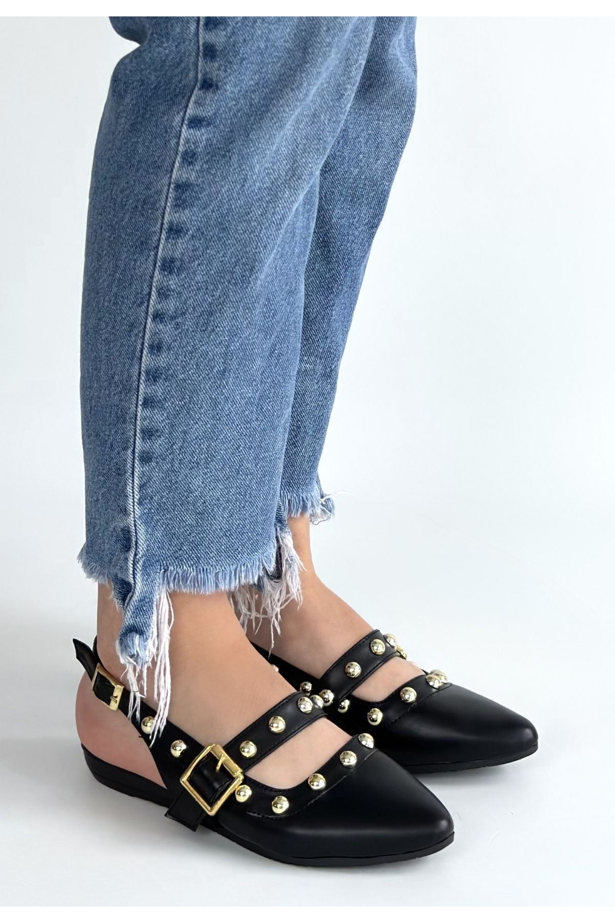 Jorwi Siyah Cilt Babet Ayakkabı