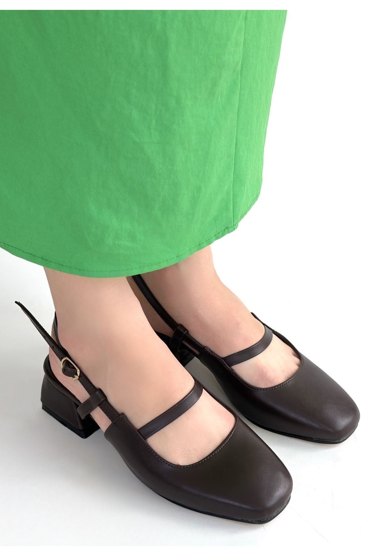 Liva Kahverengi Cilt Topuklu Ayakkabı