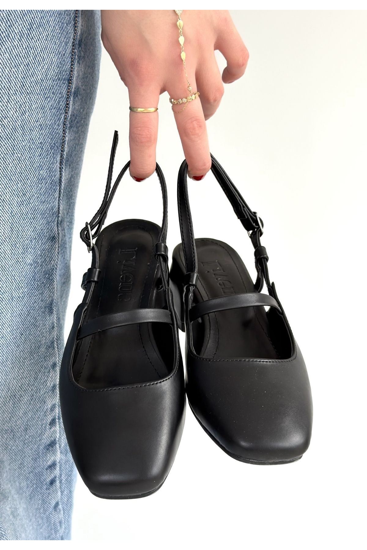 Liva Siyah Cilt Topuklu Ayakkabı