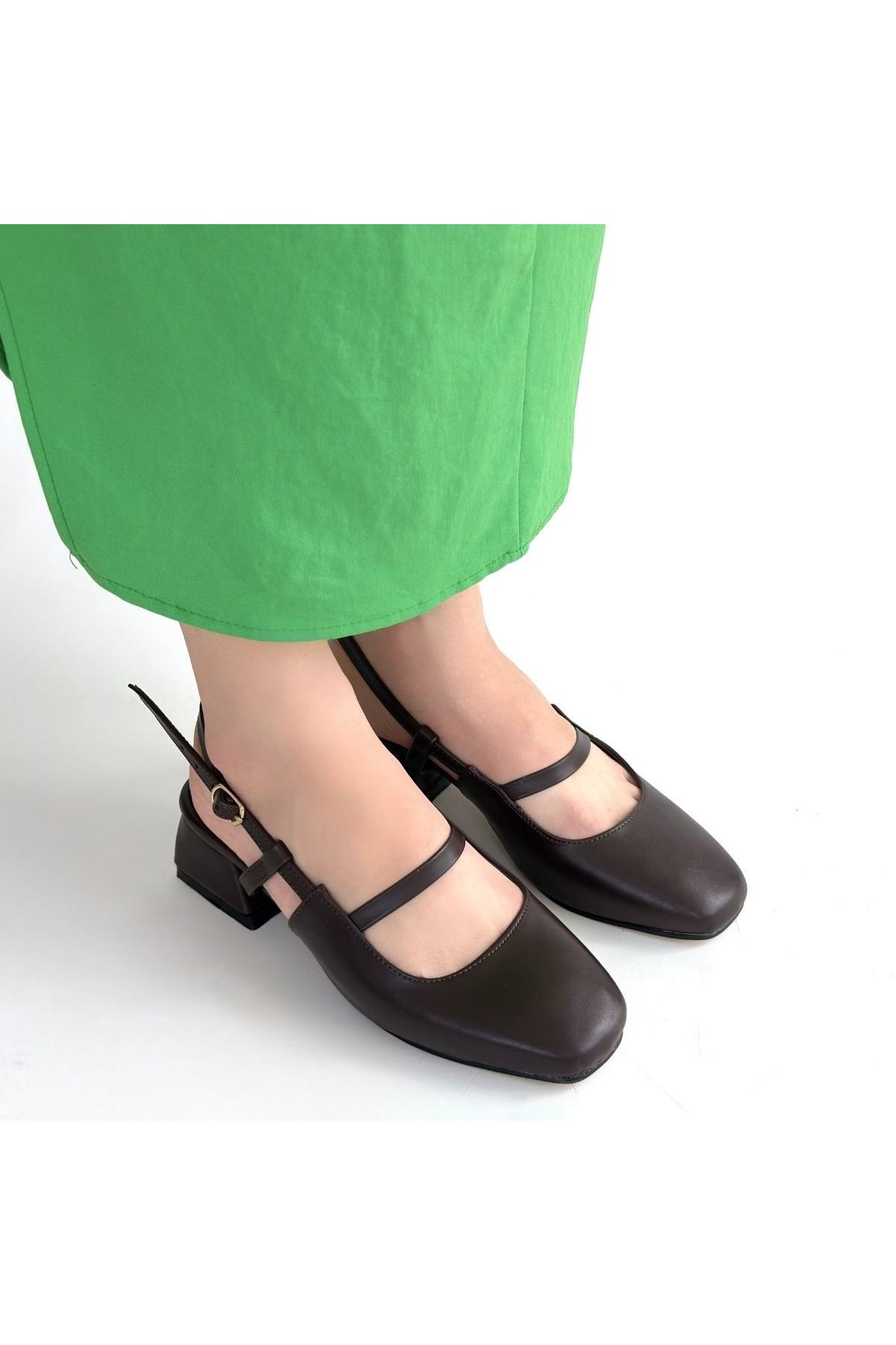 Liva Kahverengi Cilt Topuklu Ayakkabı