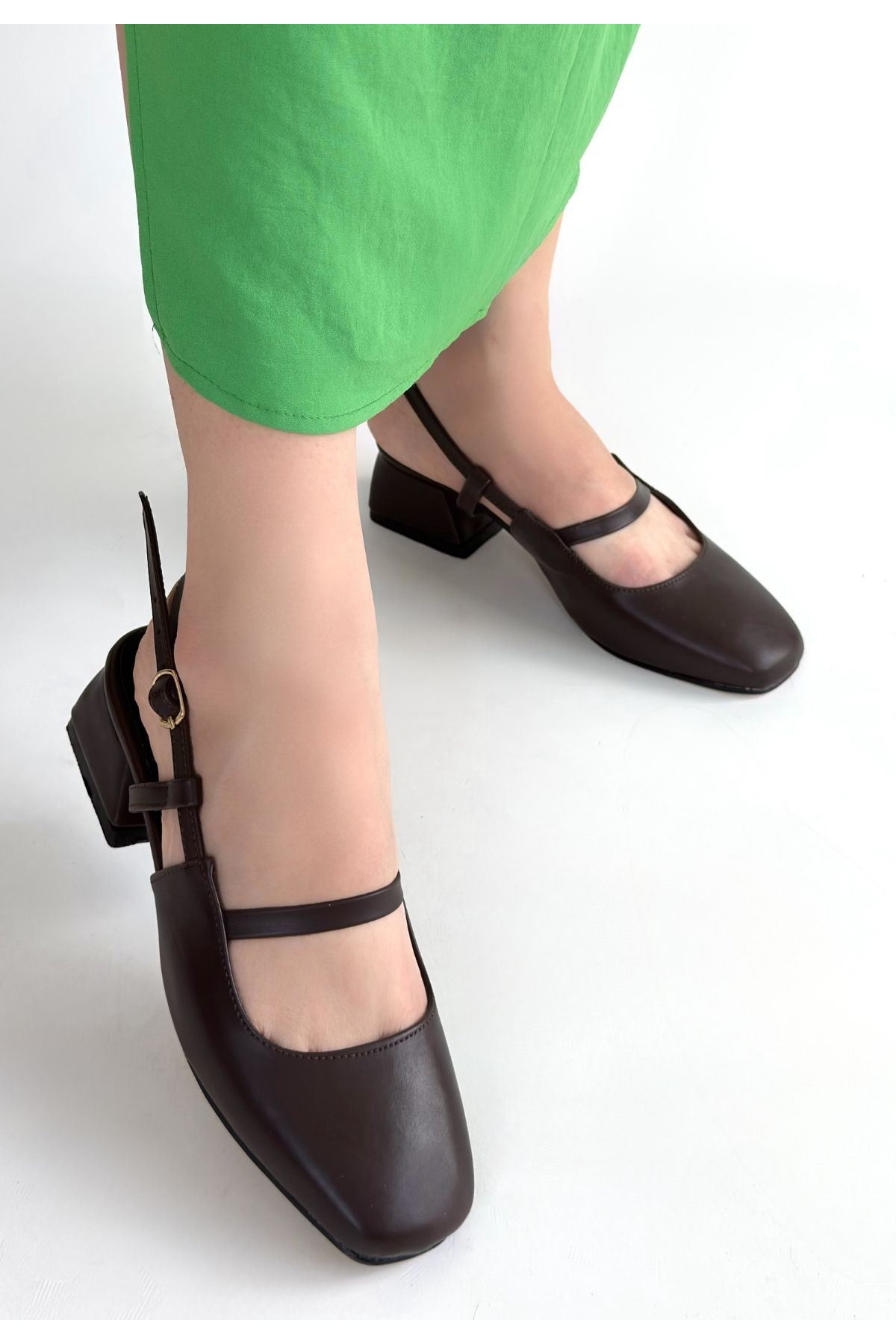 Liva Kahverengi Cilt Topuklu Ayakkabı