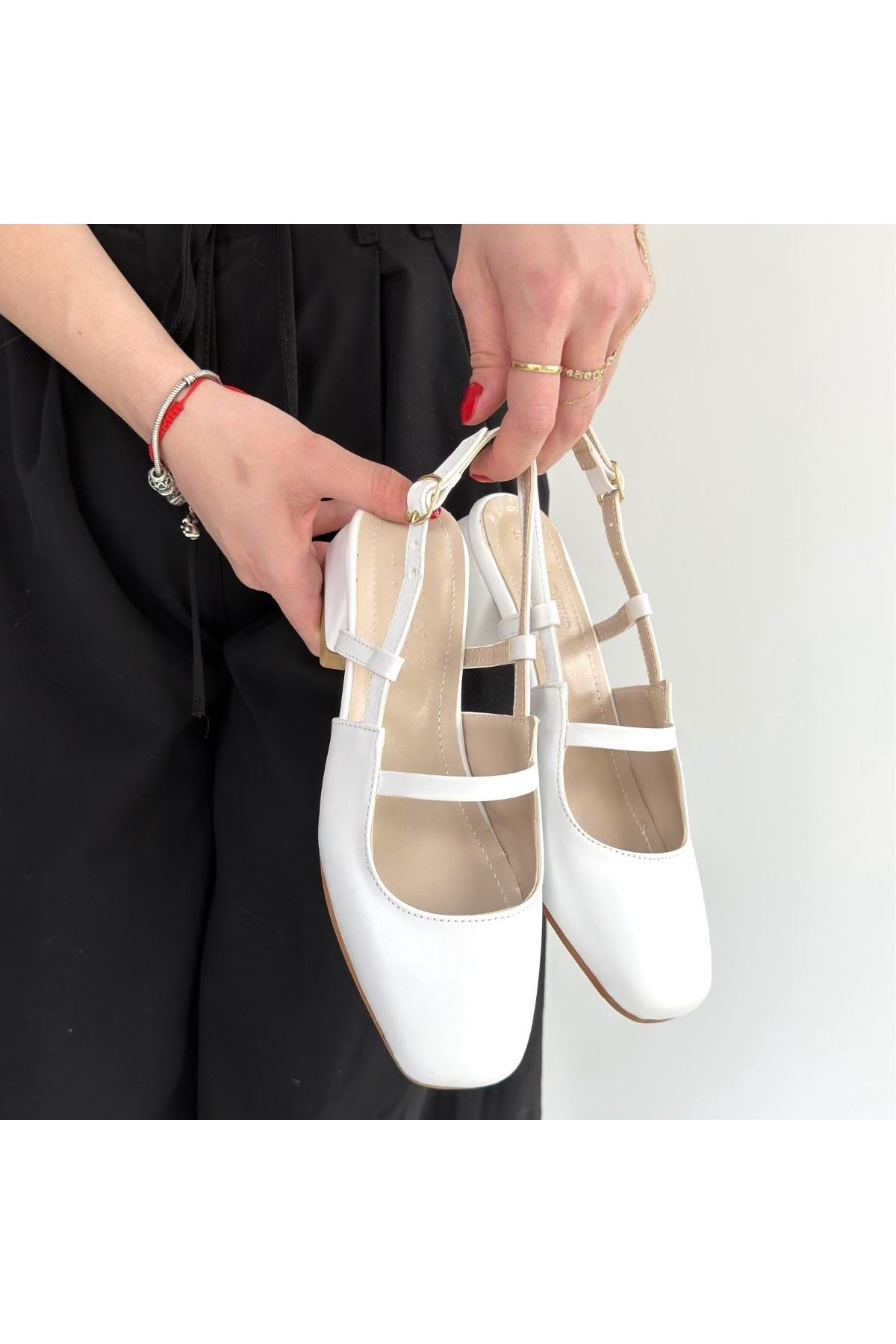 Liva Beyaz Cilt Topuklu Ayakkabı