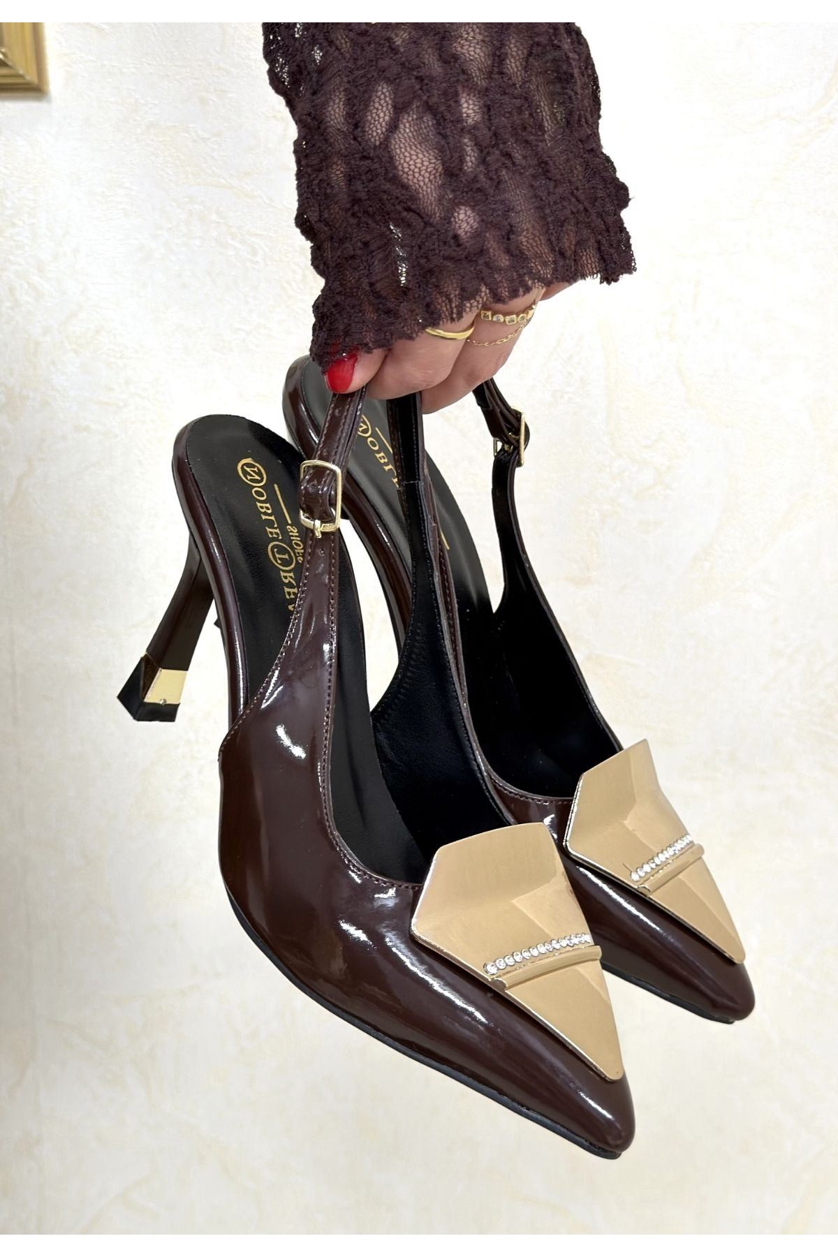 Bonwe  Kahverengi Rugan Topuklu Ayakkabı