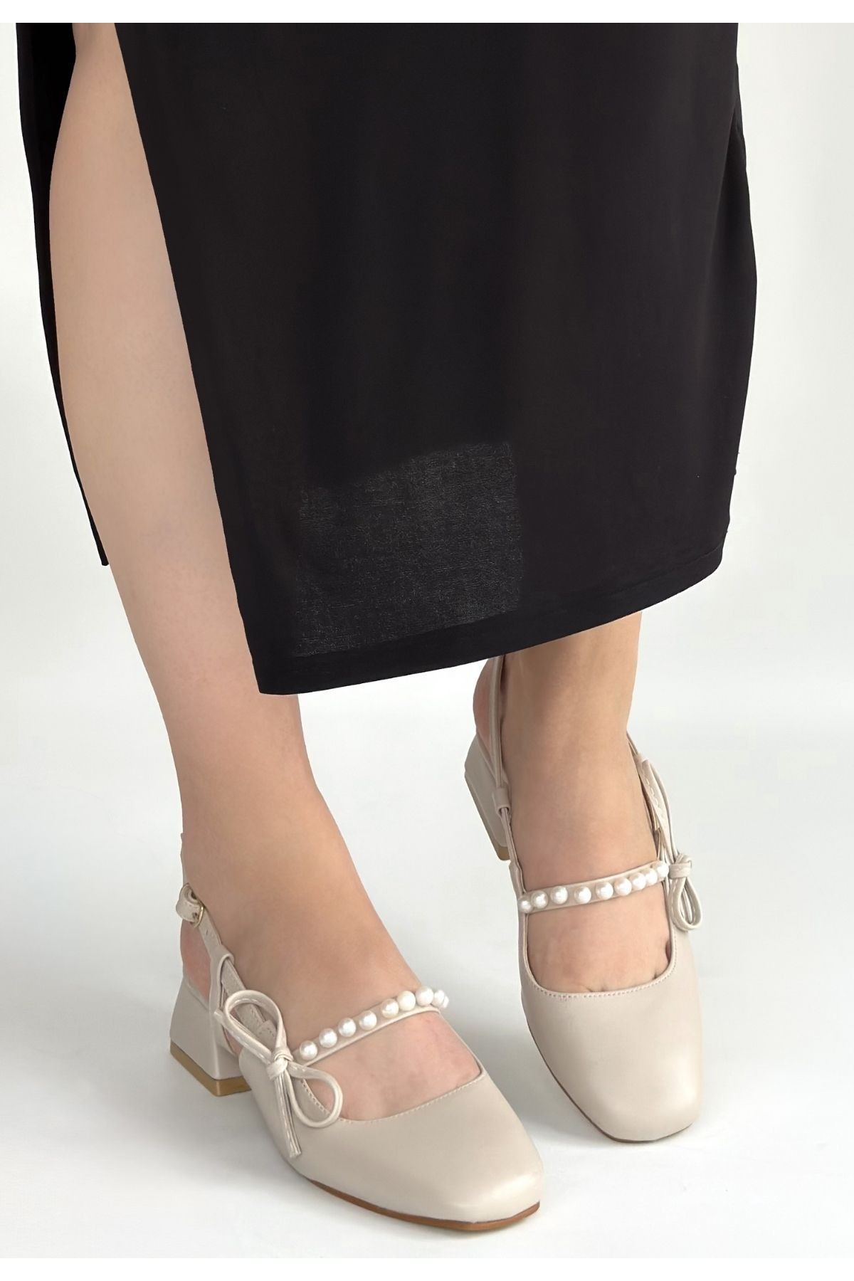Ceyda Bej Cilt Topuklu Ayakkabı