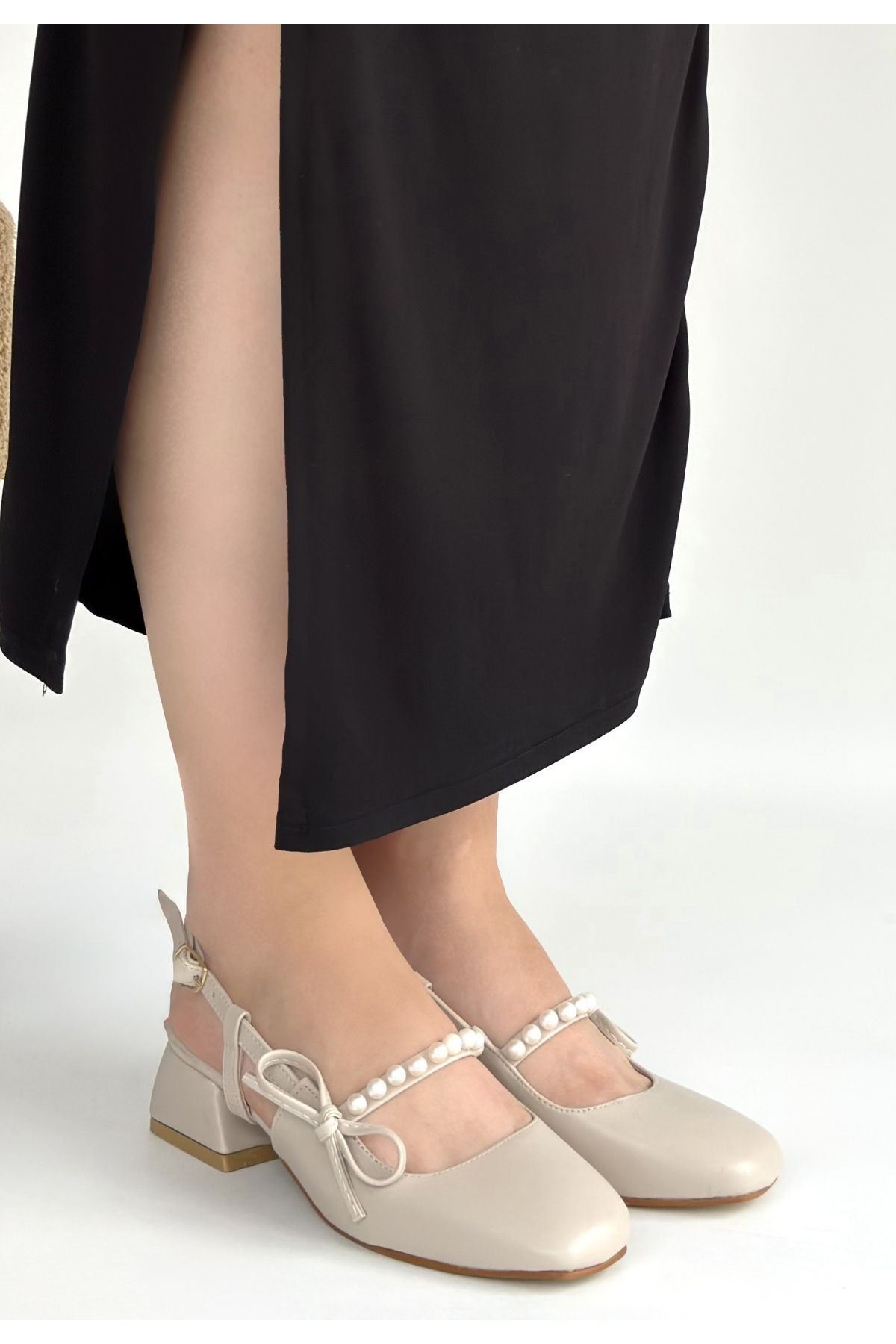 Ceyda Bej Cilt Topuklu Ayakkabı