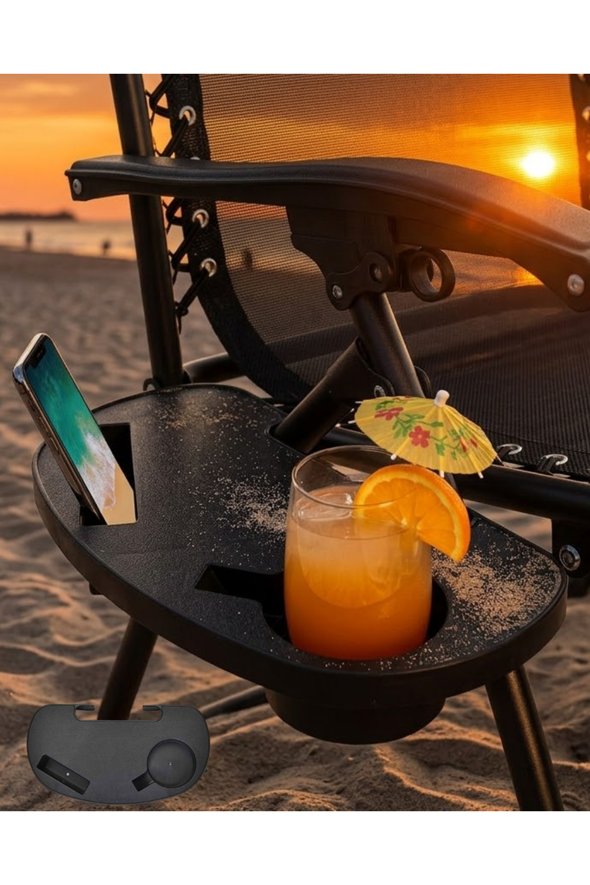 Outdoor Kamp Sandalyesi Yanlık Tepsi Pratik Telefon Bardak Standı