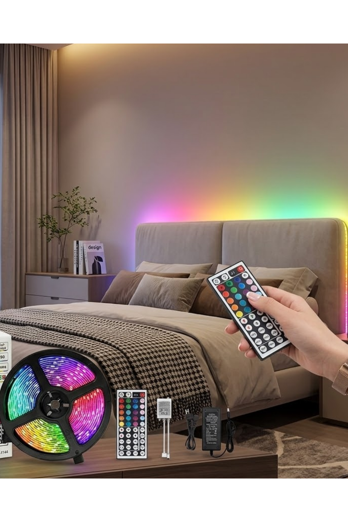 Kumandalı RGB Şerit Led 5 Metre Renk Değiştiren Dekoratif LED Işık