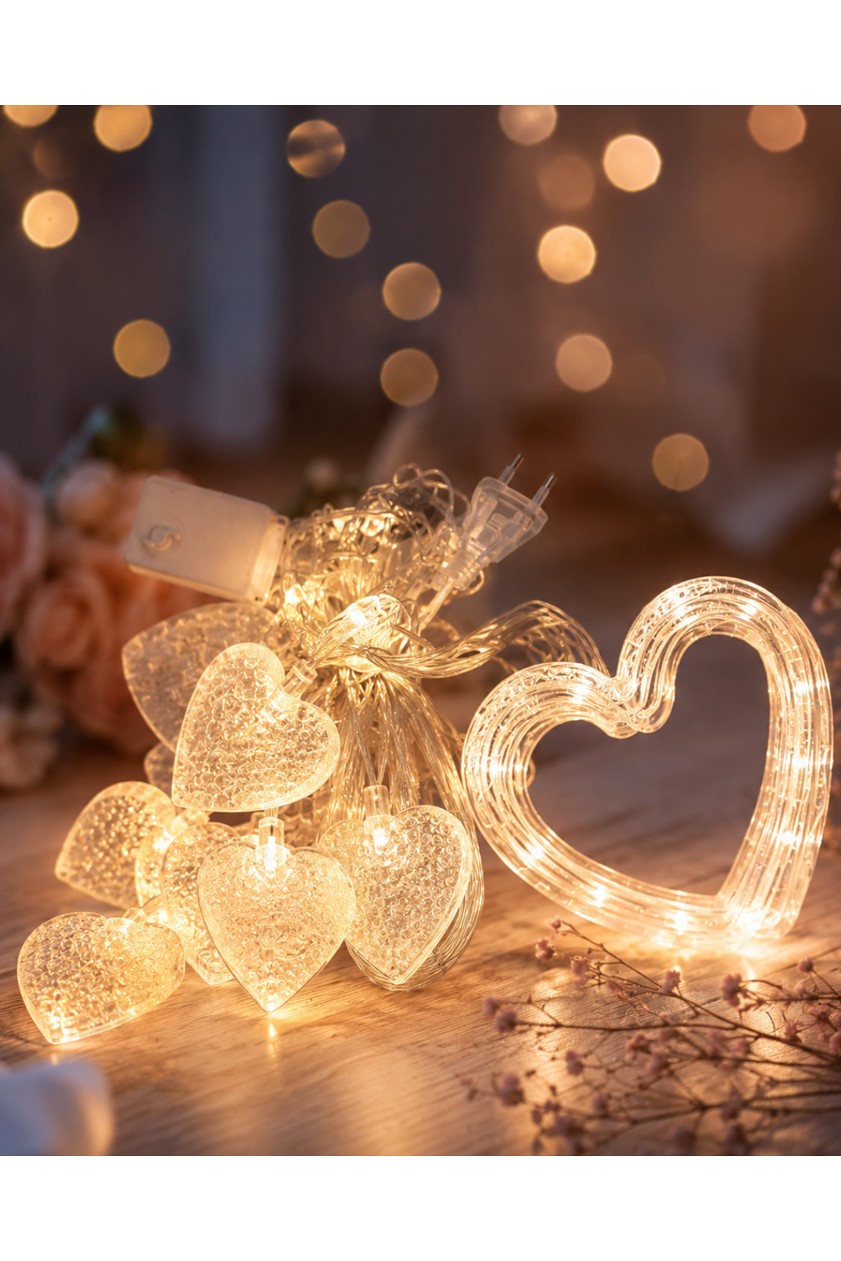 LED Kalp Neon Lamba Dekoratif Romantik Gece ve Ortam Işığı