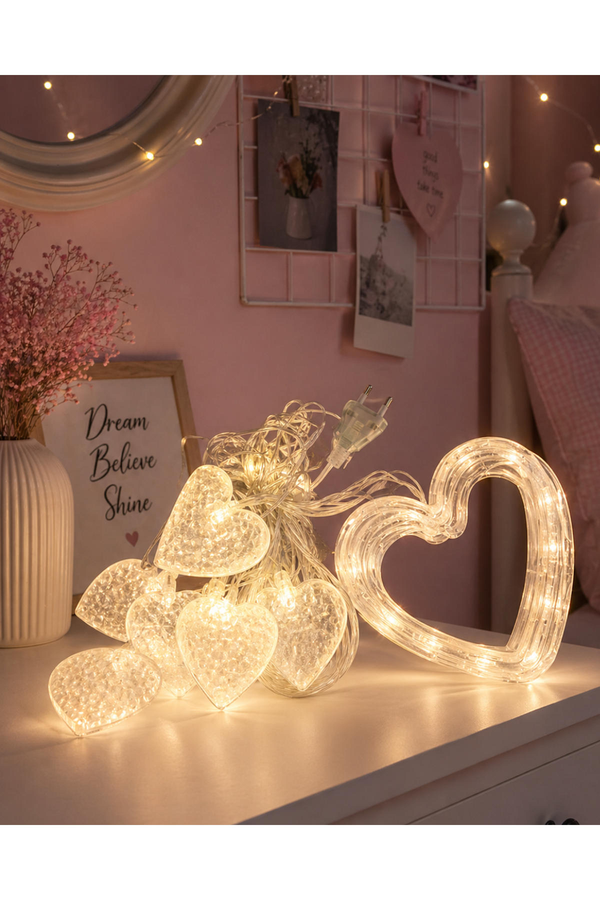 Kalp Figürlü LED Neon Dekor Işığı Romantik Ortam Aydınlatması