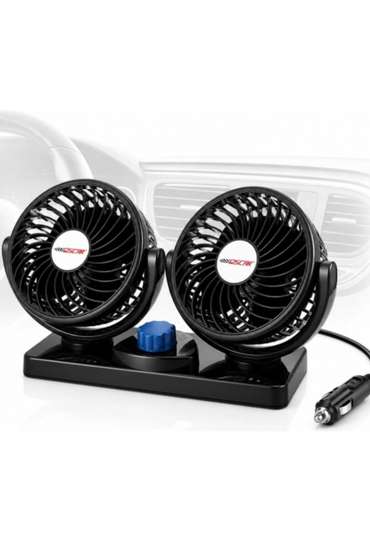 12V Oto Fan Çakmaklık Girişli Ayarlanabilir Başlıklı Araç Vantilatörü