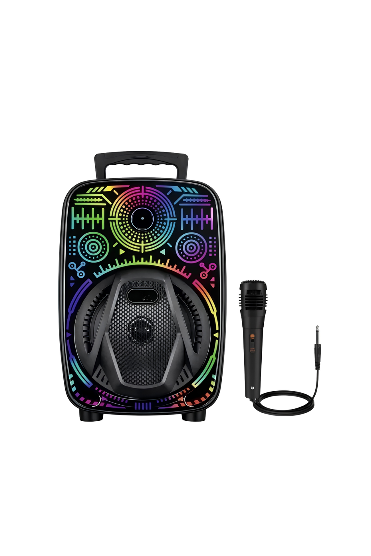 8 İnç Taşınabilir Karaoke Hoparlör Mikrofonlu RGB Işıklı Bluetooth Speaker