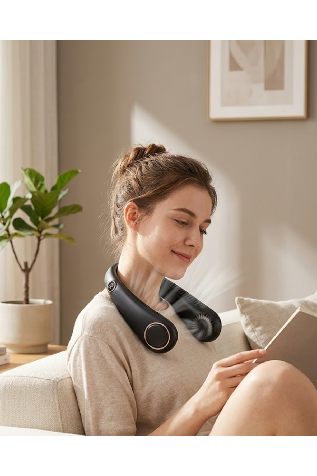Gizli Turbo Tasarımlı Sessiz Çalışan Boyun Fanı