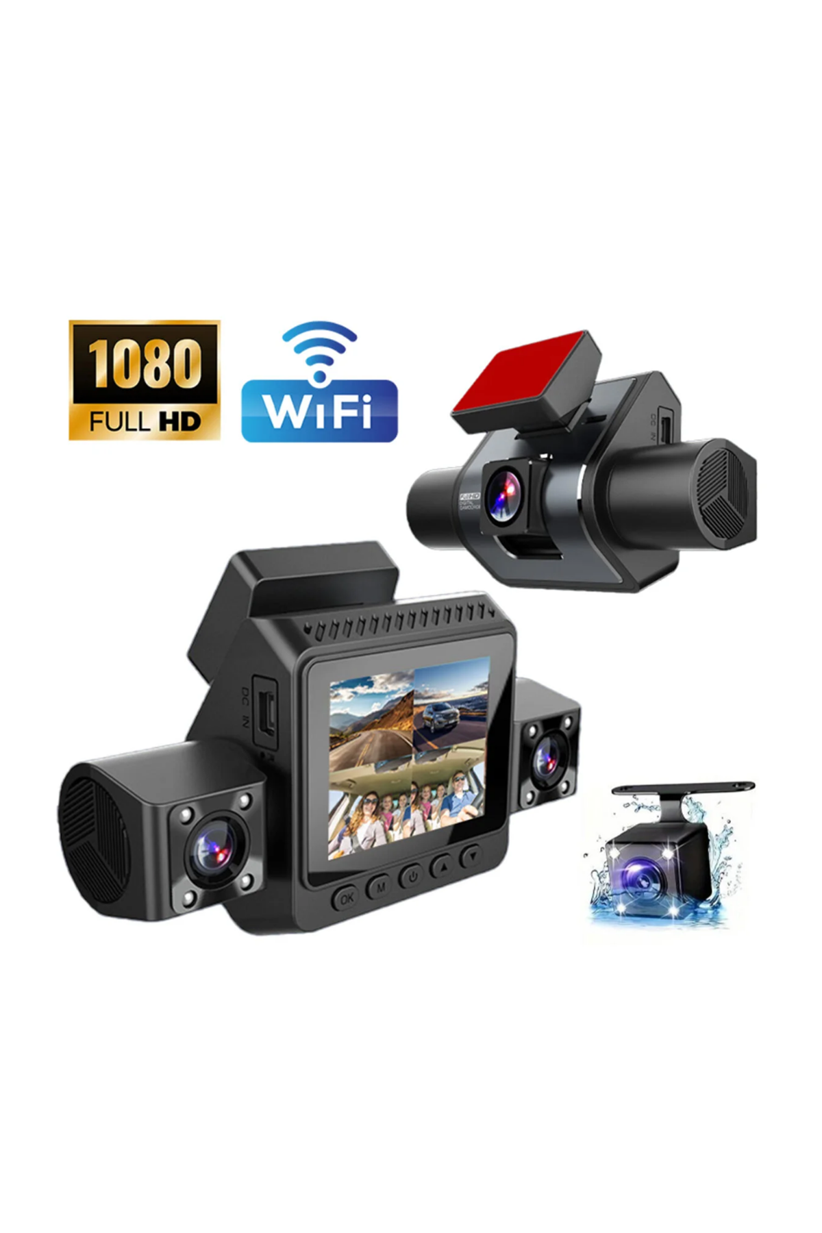 Araç İçi Güvenlik Kamerası 4 Lensli Full HD Kayıt Destekli Sistem