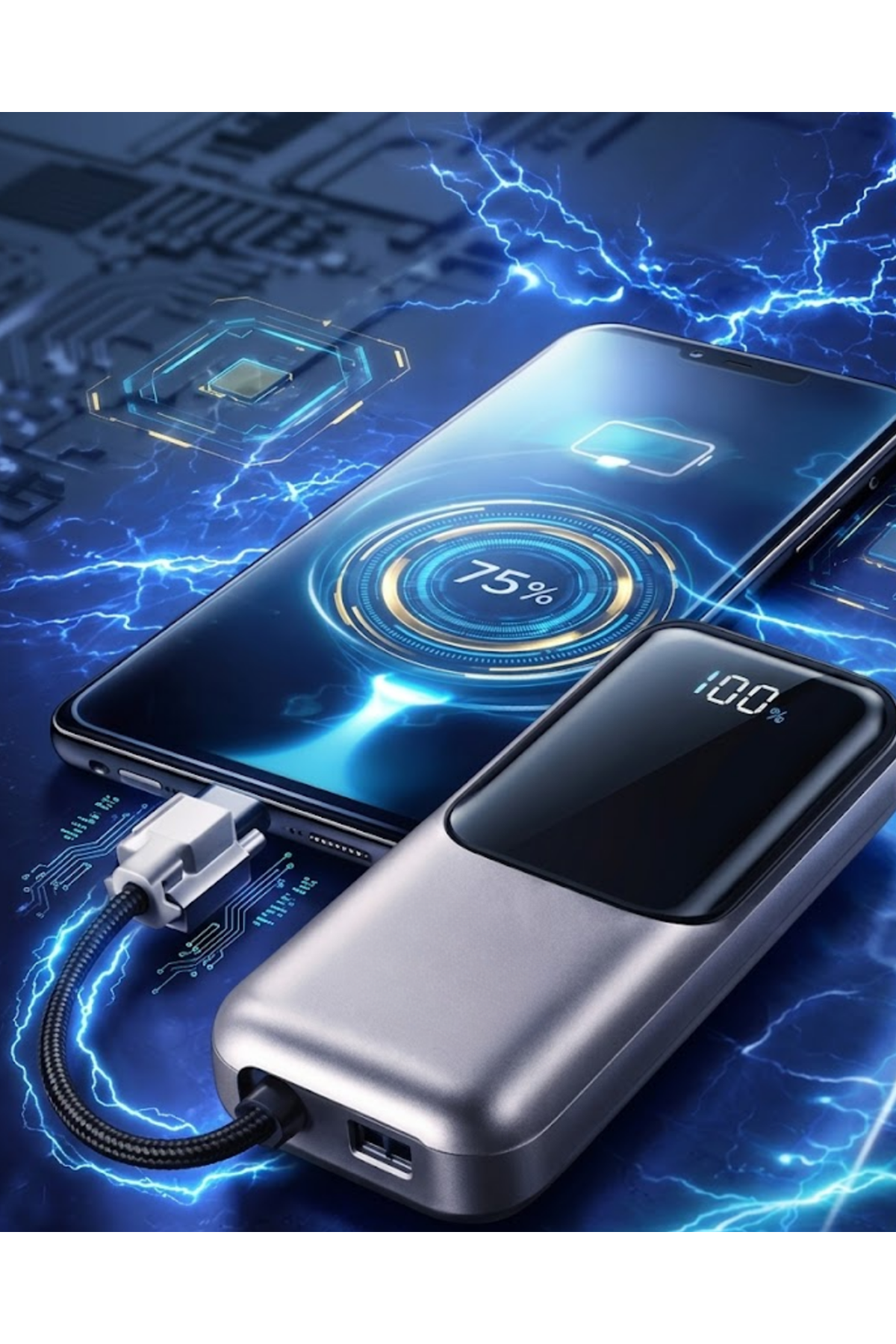 Dijital Göstergeli 13000 mAh Süper Hızlı Şarj Destekli Taşınabilir Powerbank