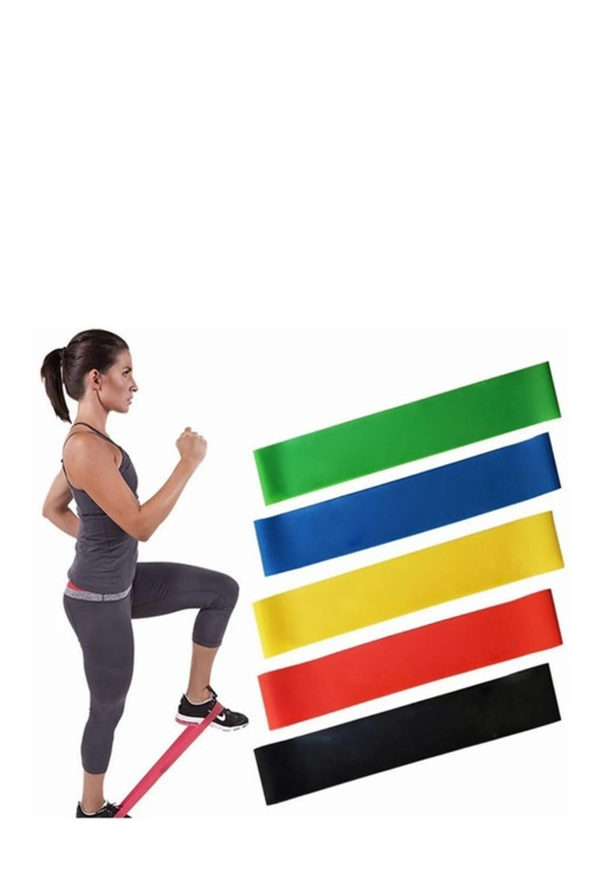 Pilates Direnç Lastiği Fitness Yoga ve Evde Spor İçin Çok Amaçlı Bant