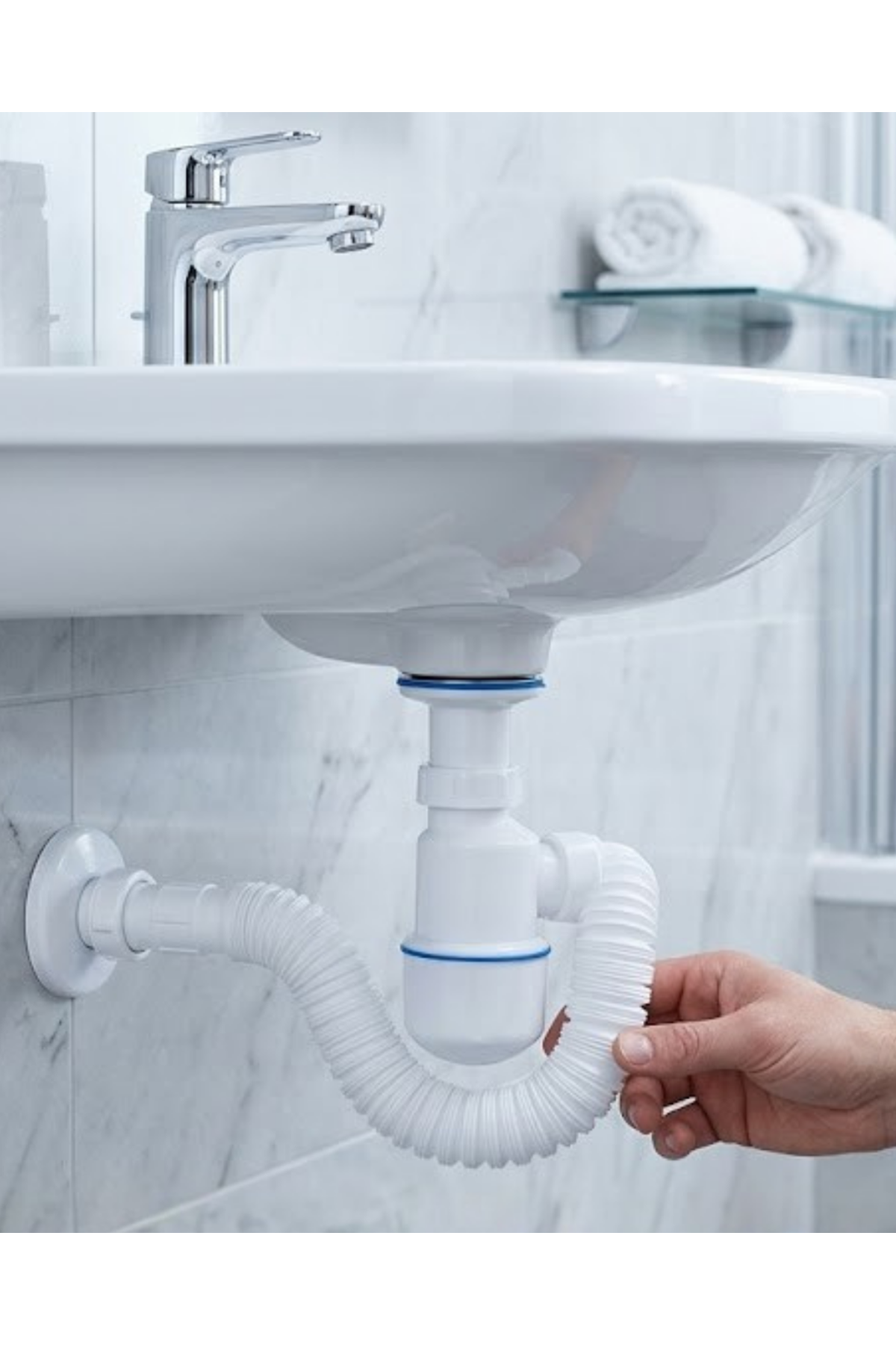 Lavabo Gider Borusu Esnek Hortumlu Sifon Seti Koku Önleyici Dayanıklı Tasarım