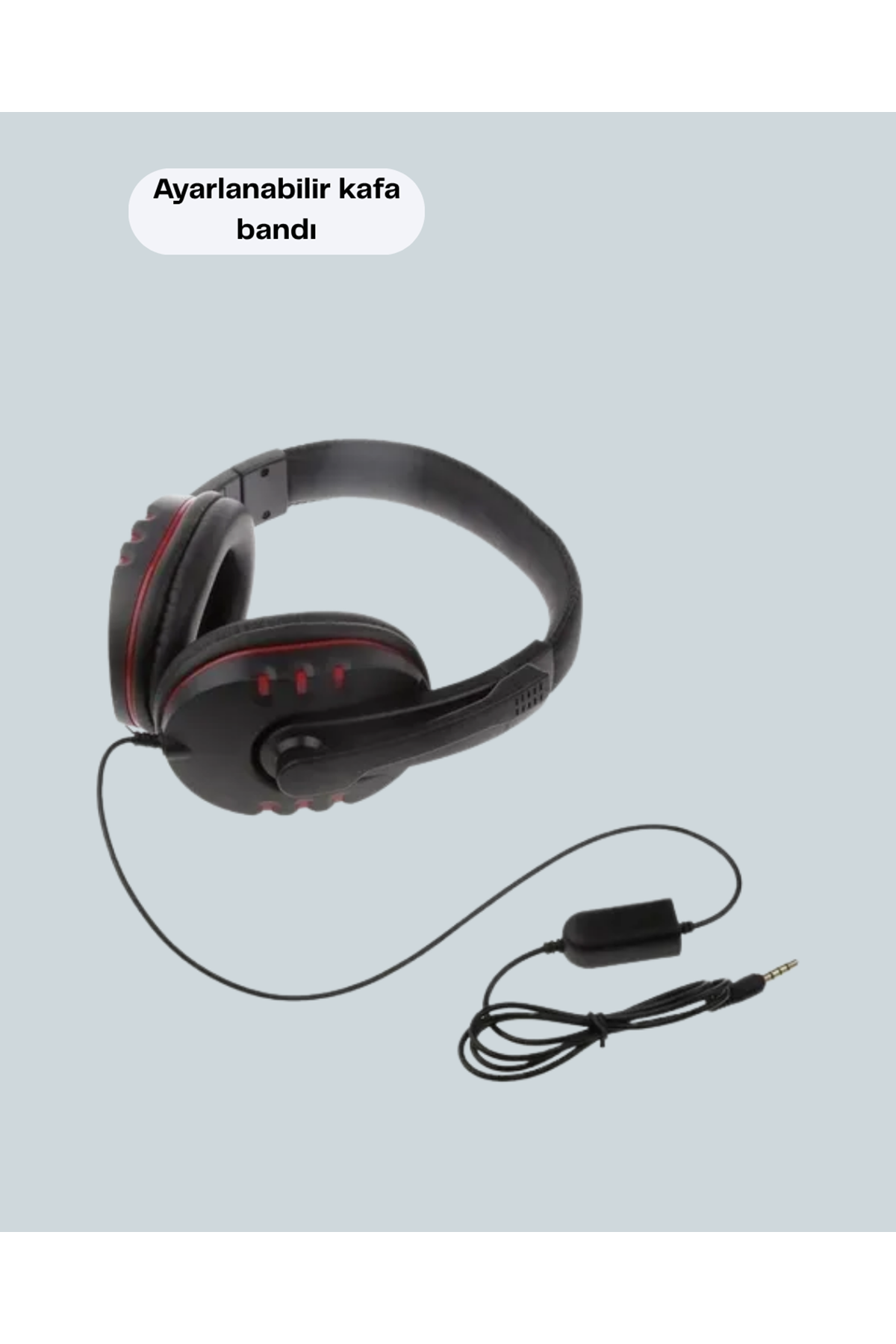 Stereo KırmızıKulaklığı Yumuşak Pedli Mikrofonlu