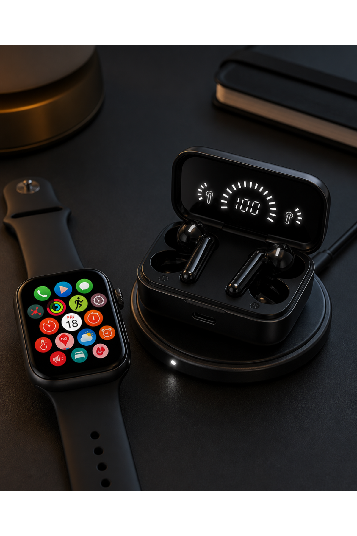 Spor ve Günlük Kullanıma Uygun Akıllı Saat ve Bluetooth Kulaklık Seti Yüksek Performans