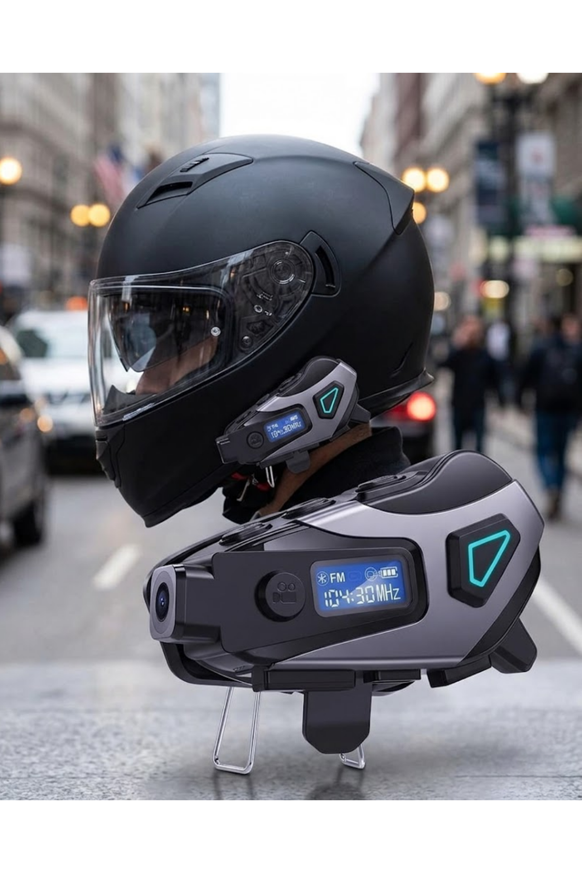Motosiklet Kask Bluetooth Kulaklık Uzun Pil Ömrü Kamera ve Sesli Komut Destekli