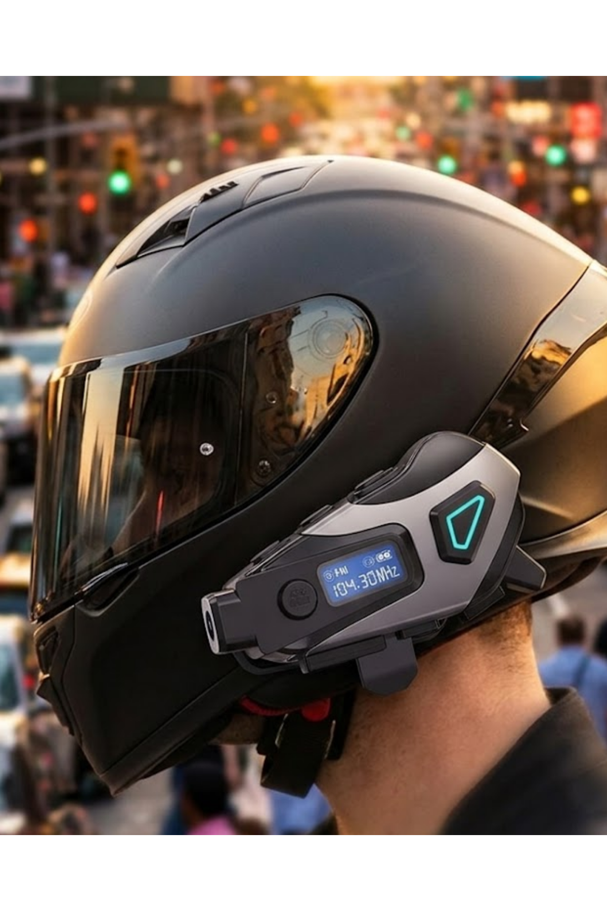 Kask İçi Kablosuz Kulaklık Kamera Fonksiyonlu IPX8 Su Geçirmez ve LED Ekranlı