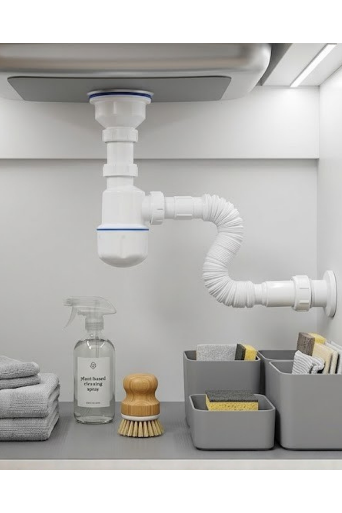 Esnek Gider Sifonu Lavabo İçin Koku Önleyici Tıkanma Karşıtı Bağlantı Seti