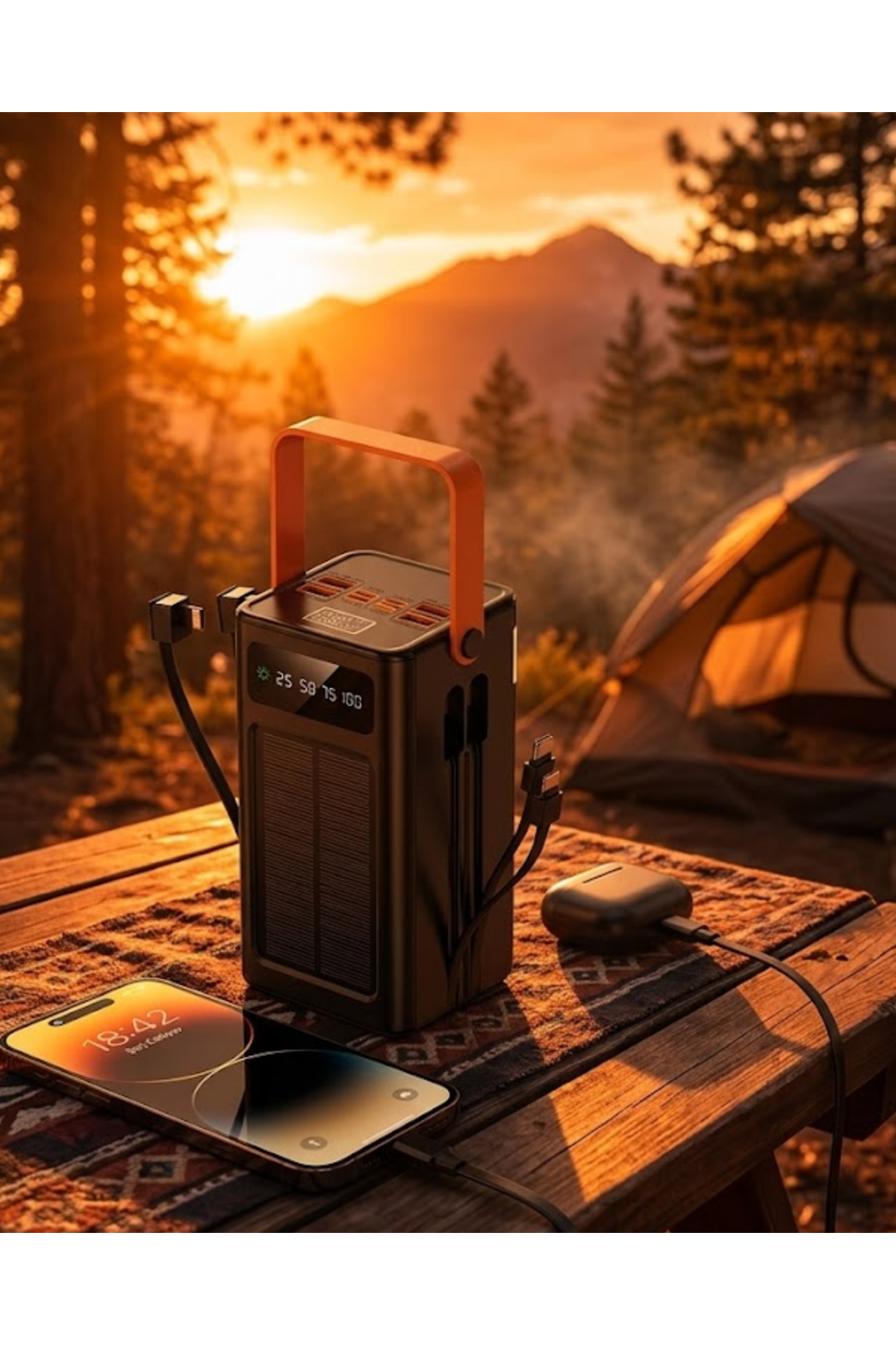 Çok Amaçlı Solar Powerbank Yüksek Kapasiteli Taşınabilir Şarj Cihazı 80.000