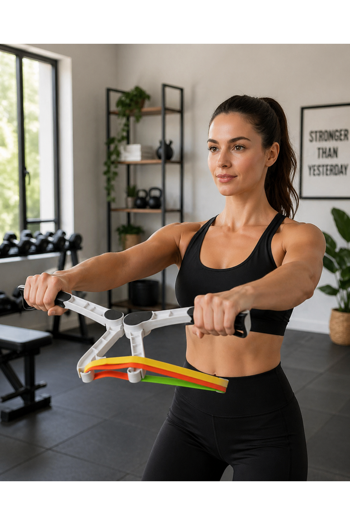 Direnç Bantlı Kol Göğüs Omuz Egzersiz Aleti Evde Fitness Seti