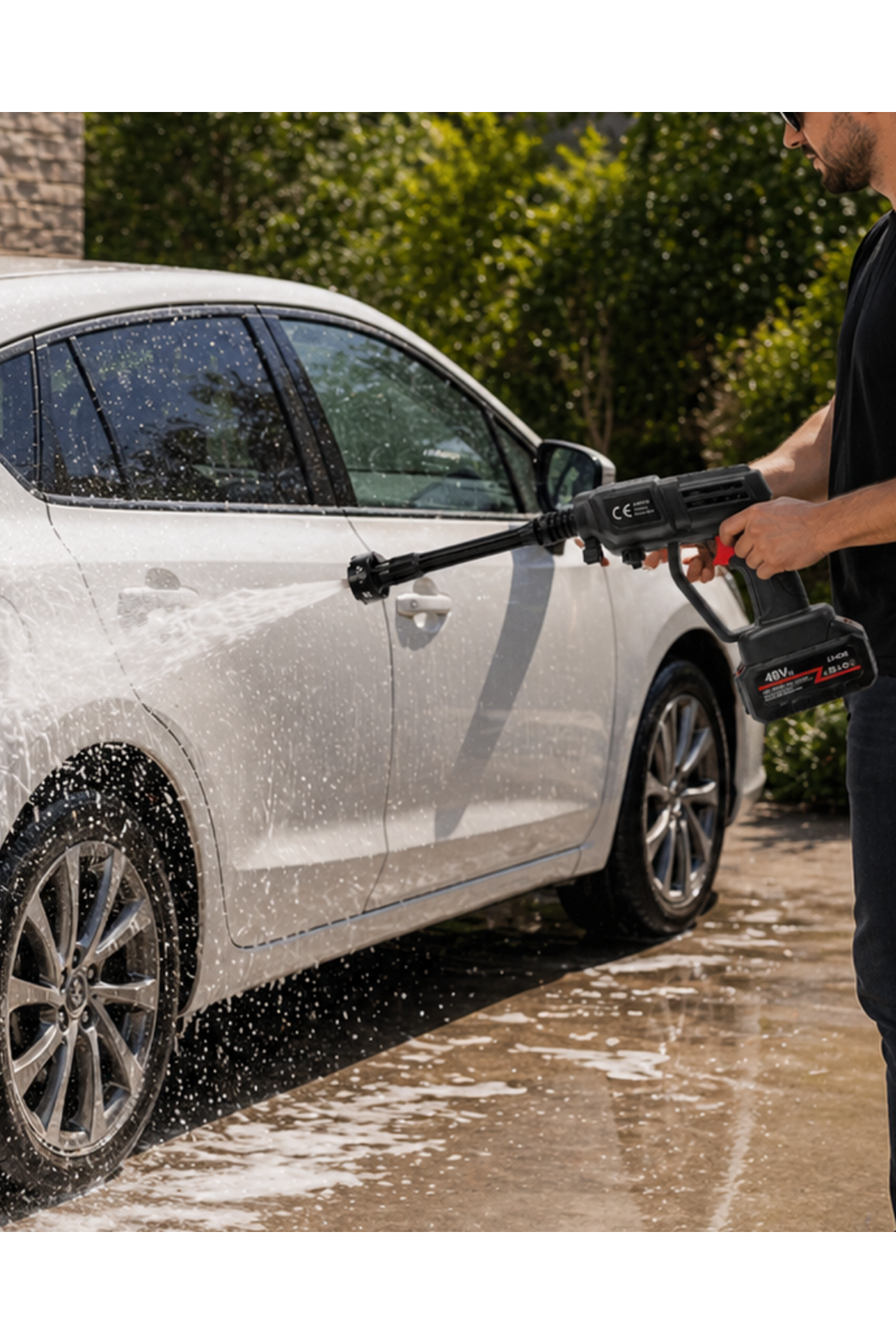 Kablosuz Oto Yıkama Cihazı Basınçlı Su Makinesi Şarjlı Temizlik Seti