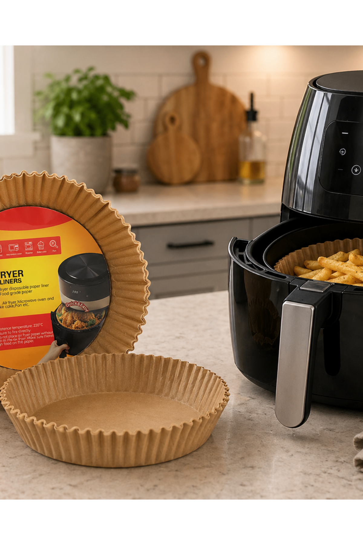 100 Lü Airfryer Kağıdı Yağ Geçirmez Yapışmaz Pişirme Kağıdı