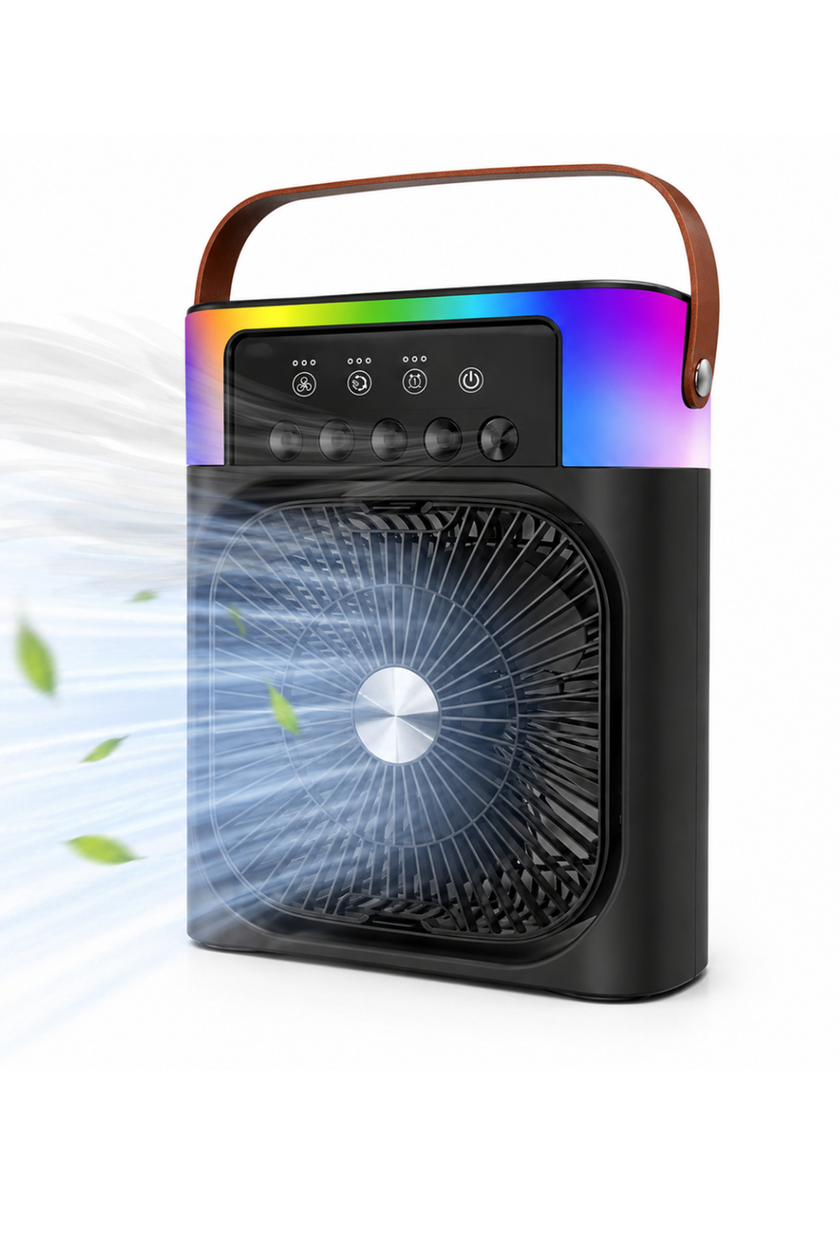 RGB Işıklı Buharlı Masaüstü Fan Sessiz Çalışan USB Şarjlı Taşınabilir Fan