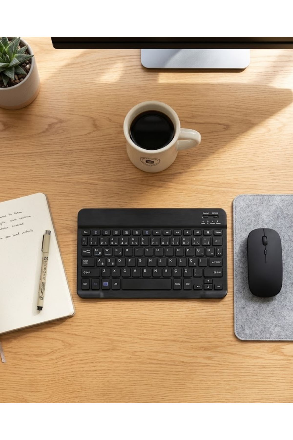 Kablosuz Klavye ve Mouse Kombosu Bluetooth Uyumlu Sessiz Set