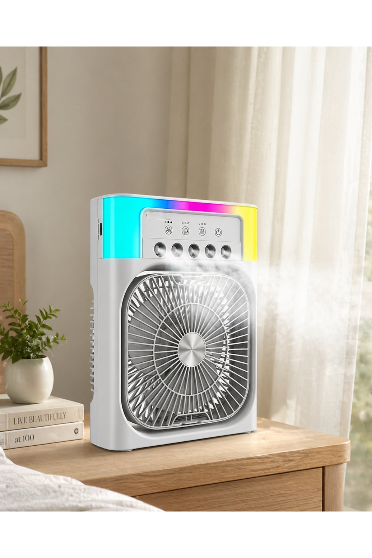 Su Buharlı Mini Klima Fan RGB Işıklı Taşınabilir Serinletici