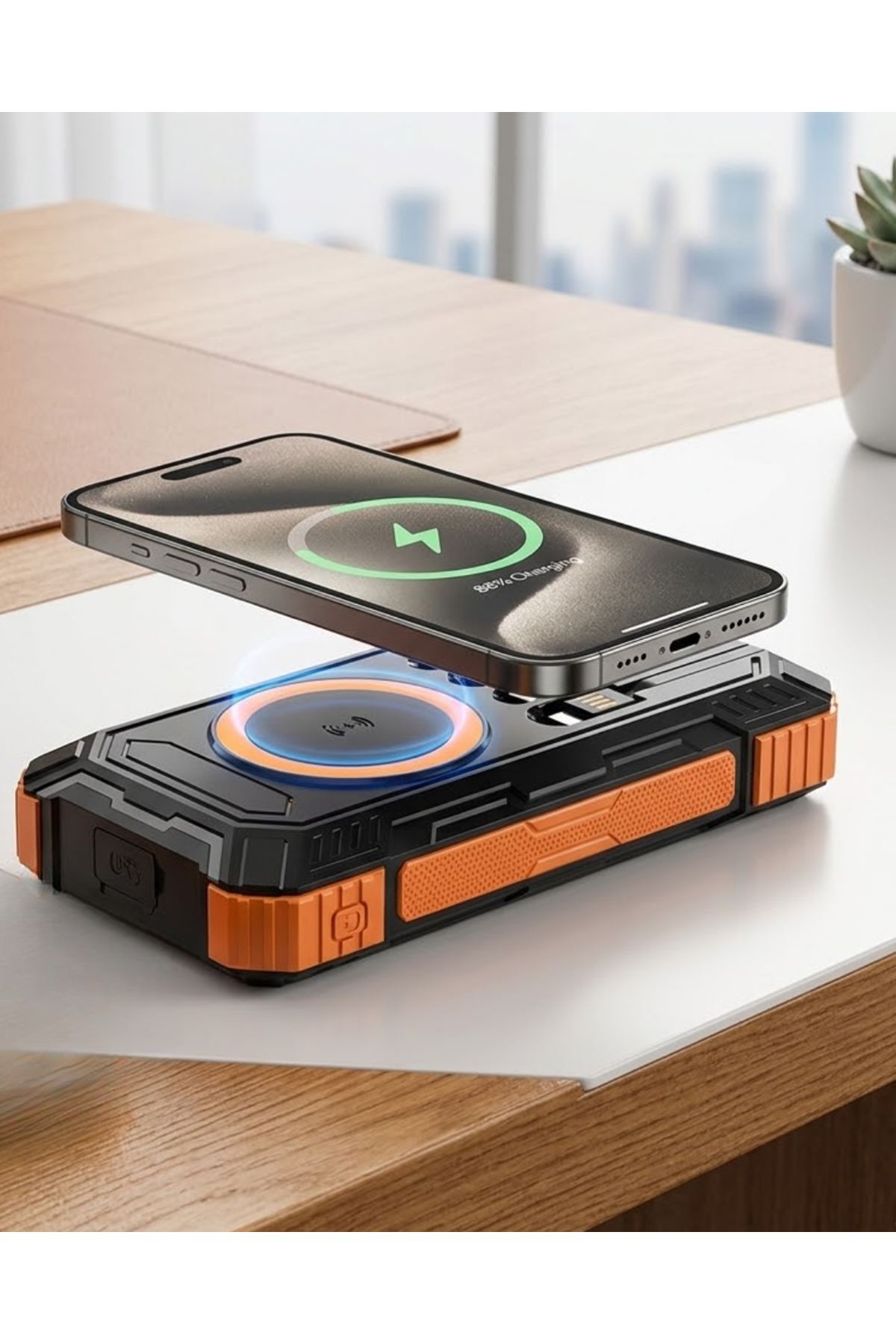 20000 mAh Powerbank Güneş Enerjili Kablosuz Şarj Hızlı Şarj Taşınabilir Batarya (Kopya)